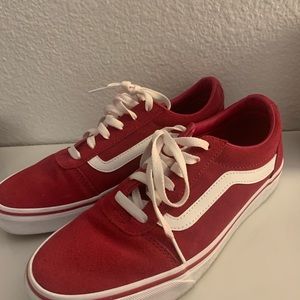 Old Skool vans in a maroon/red color!